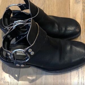 Balenciaga Men's Black Leather Ankle Boots